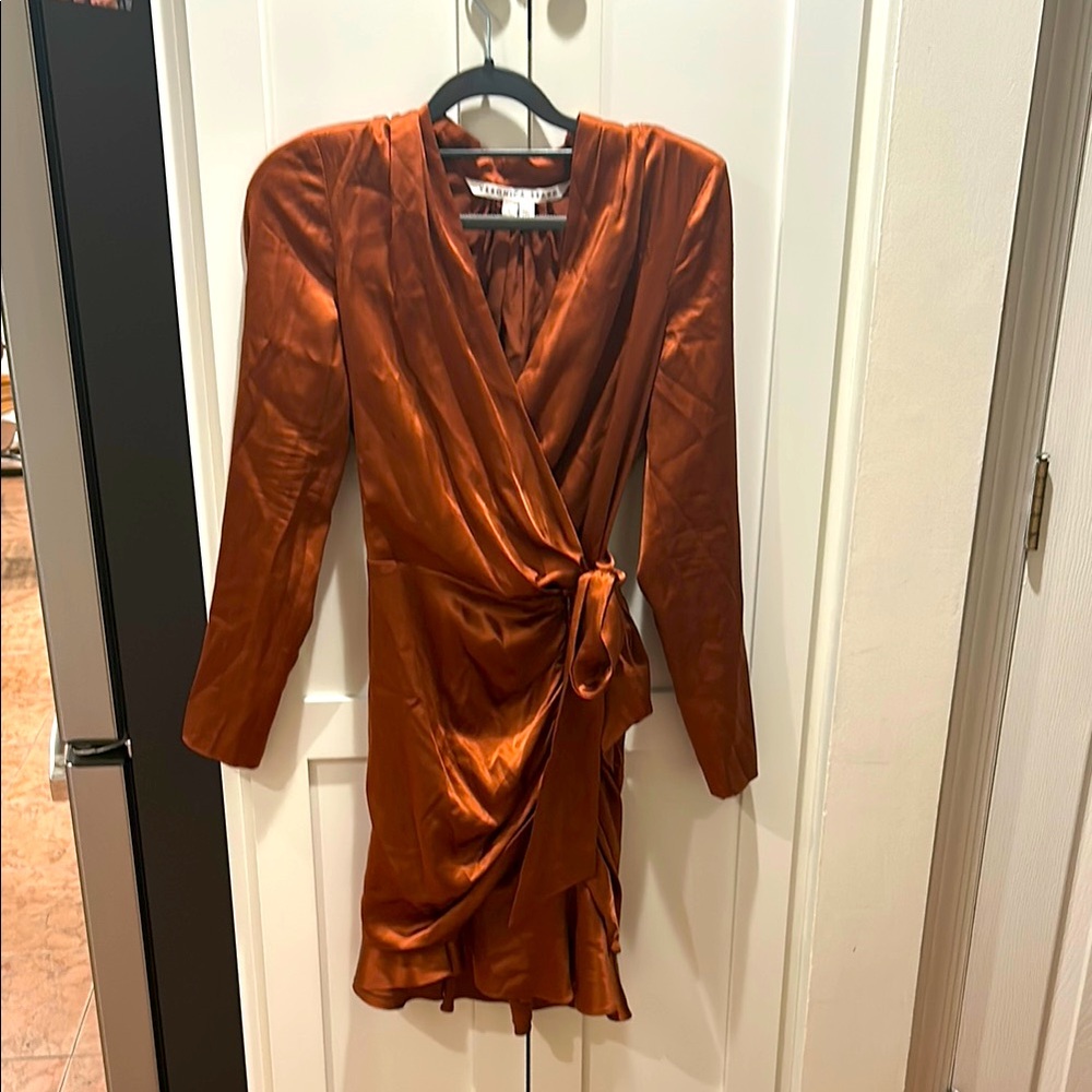 Veronica Beard Brown Long Sleeve Wrap Dress